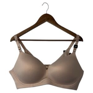 NEW Torrid Curve Wire-Free Push-Up Plunge Bra Tan Pink Comfort Soft Size 44D
